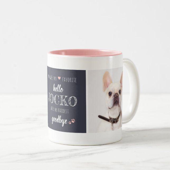 Pet Memorial Favourite Hello Keepsake Photo Collag Two-Tone Coffee Mug (Front Right)