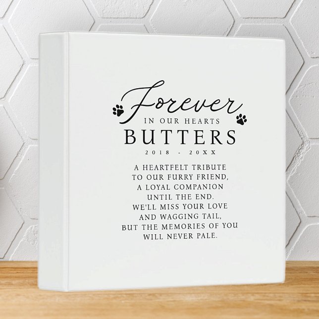 Pet Memorial Forever in our Hearts Modern Chic Binder (Creator Uploaded)