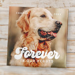 Pet Memorial Forever In Our Hearts Vintage Photo Magnet<br><div class="desc">Design is composed of vintage chic typography with sans serif and serif font. Add a custom photo of your pet and year.</div>