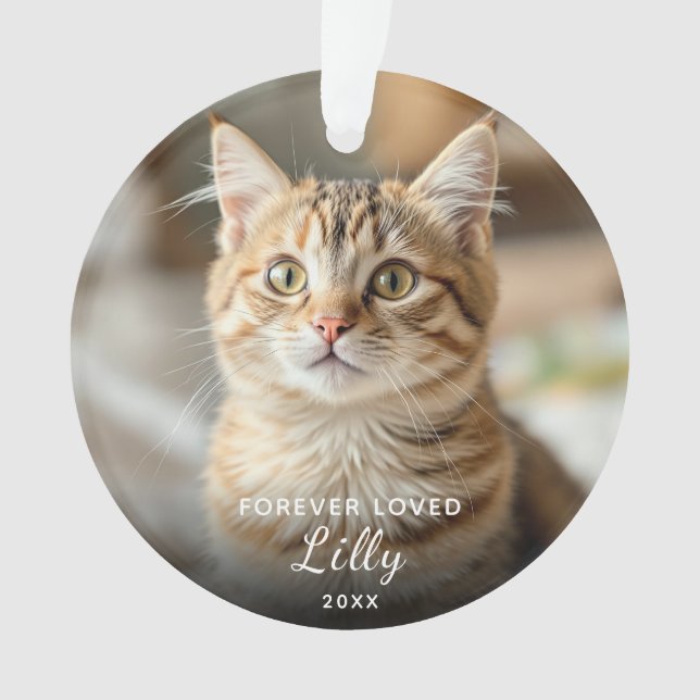Pet Memorial Forever Loever Chat Photo Noël (devant)