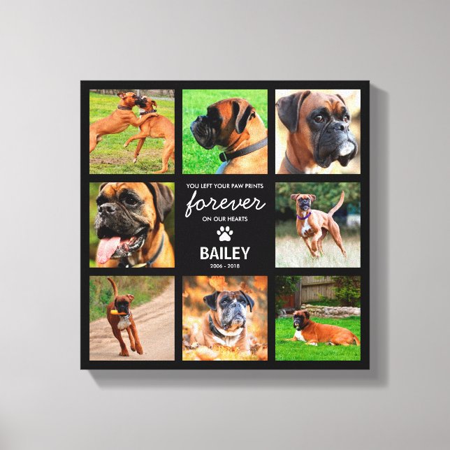 Pet Memorial Gift | In Loving Memory 8 Photo Canvas Print (Front)