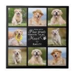 Pet Memorial Gift Personalized Pet Loss Keepsake C Tile<br><div class="desc">Honour your best friend with a custom pet memorial photo collage tile in an elegant white and black design. This unique keepsake dog memorial tile is the perfect gift for yourself, family or friends to honour those loved . Quote: " You left Paw prints forever in my Heart." We hope...</div>