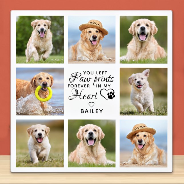 Pet Memorial Gift Pet Loss Keepsake Photo Collage Plaque (Creator Uploaded)