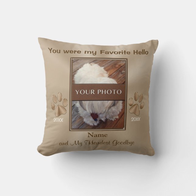 Pet Memorial Gifts, Personalized Photo Pillow (Front)