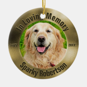 Pet Memorial Gold Ceramic Ornament