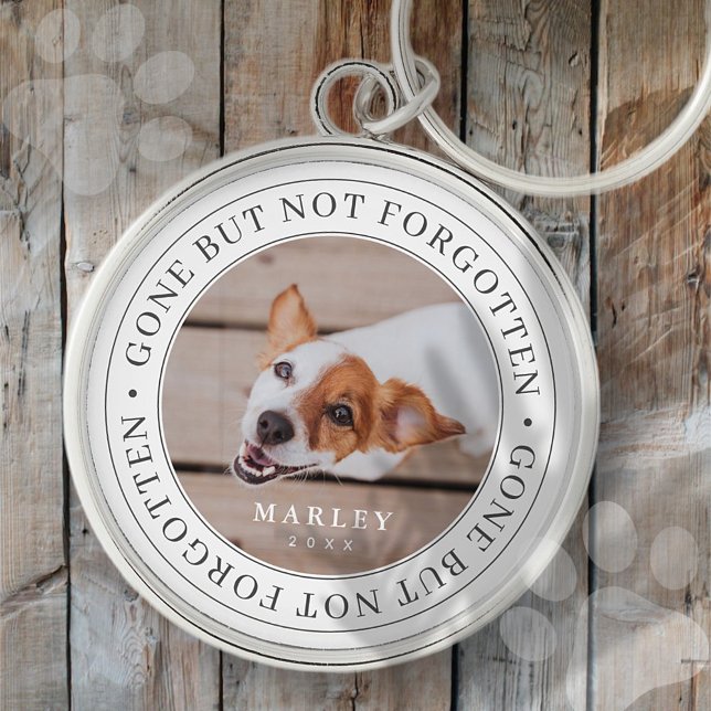 Pet Memorial Gone But Not Forgotten Modern Photo Keychain (Creator Uploaded)