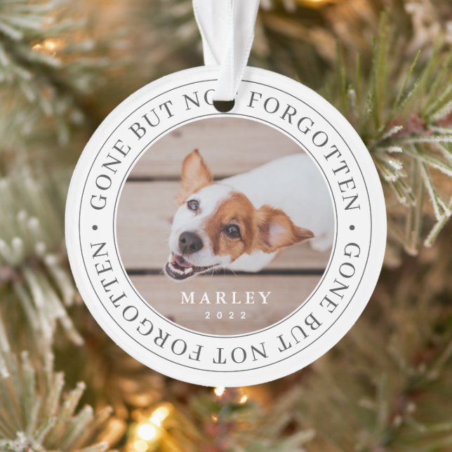 Pet Memorial Gone But Not Forgotten Modern Photo Ornament (Tree)