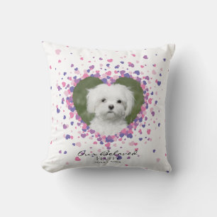 Pet Memorial Heart of Hearts Confetti Throw Pillow