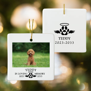 Pet Memorial In Loving Memory Add Photo Keepsake Ceramic Ornament
