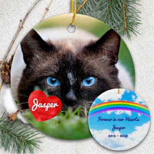 Pet Memorial In Loving Memory Cat Photo Ceramic Ornament