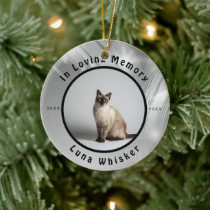 Pet Memorial In Loving Memory Cat Photo Tribute Ceramic Ornament