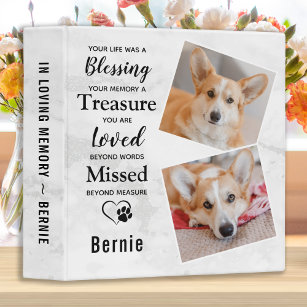 Pet Memorial In Loving Memory Dog Photo Album Binder