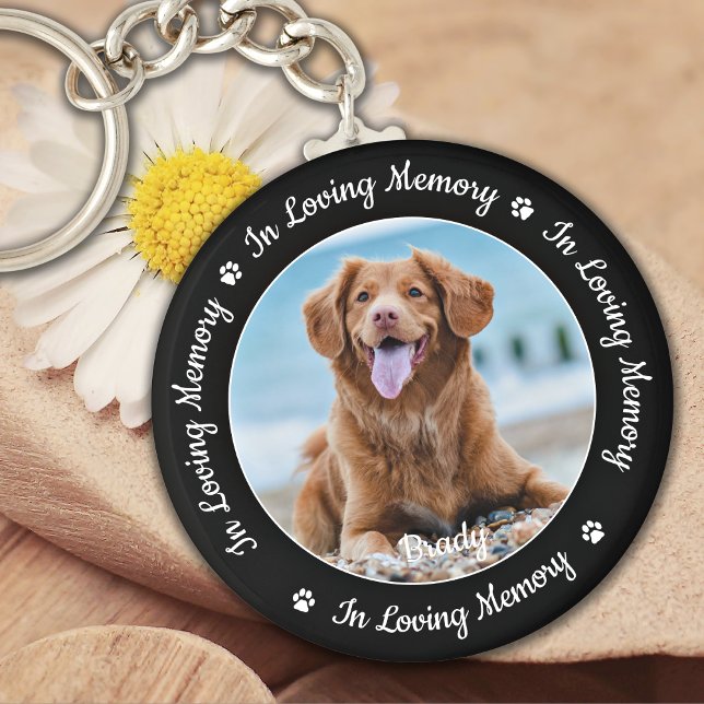 Pet Memorial In Loving Memory Dog Photo Keychain (Creator Uploaded)