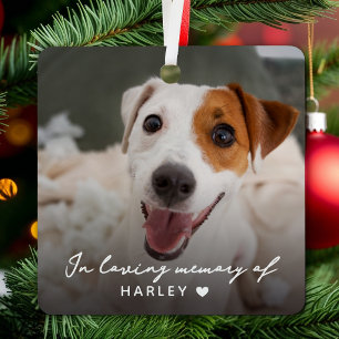 Pet Memorial In Loving Memory Dog Photo Metal Ornament
