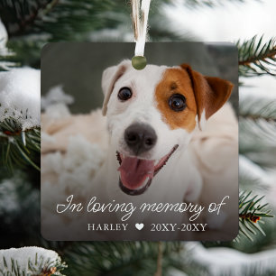 Pet Memorial In Loving Memory Dog Photo Metal Ornament