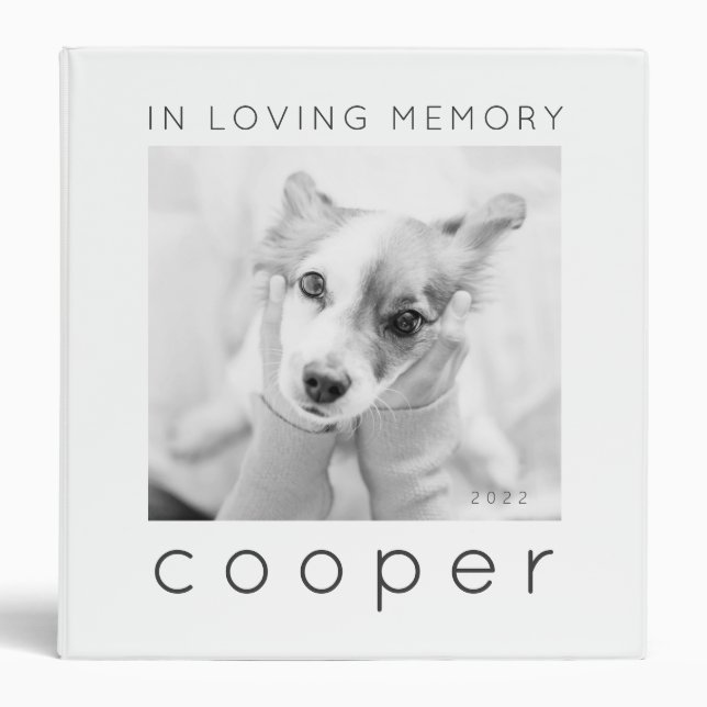 Pet Memorial In Loving Memory Modern Chic Photo Binder (Front)