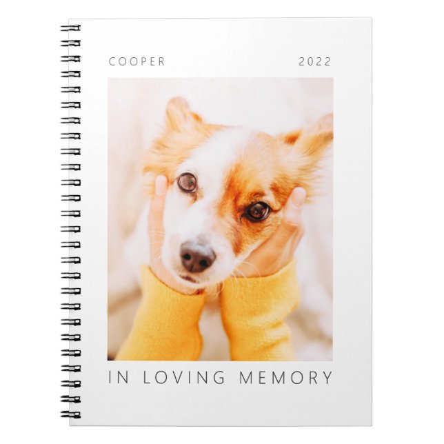 Pet Memorial In Loving Memory Modern Simple Photo Notebook (Front)