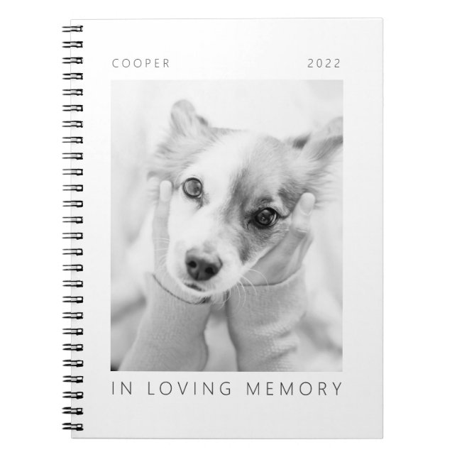 Pet Memorial In Loving Memory Modern Simple Photo Notebook (Front)