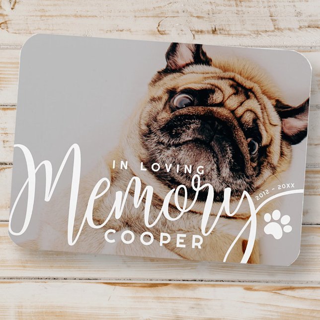 Pet Memorial In Loving Memory Paw Simple Modern Magnet (Creator Uploaded)