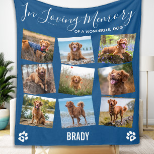 Pet Memorial In Loving Memory Photo Collage Fleece Blanket