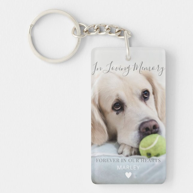 Pet Memorial Keepsake Gift Dog Photo Keychain (Front)
