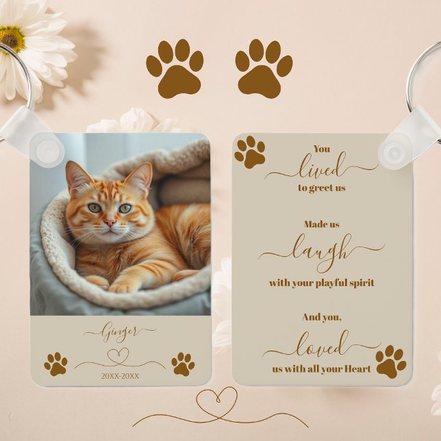 Pet Memorial Keepsake Keychain (Pet Memorial Keepsake Keychain Cat-Family )