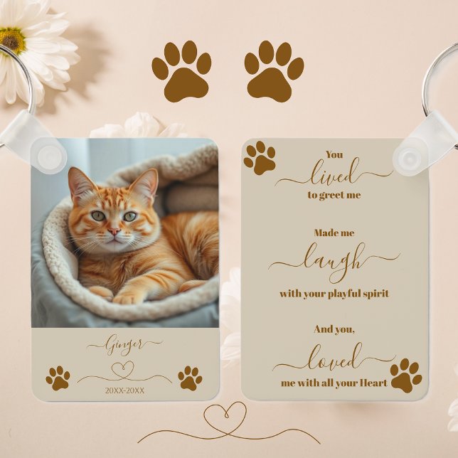 Pet Memorial Keepsake Keychain (Pet Memorial Keepsake Keychain-Cat Remembrance)