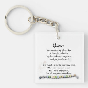 Pet memorial keychain template Paw Prints on heart
