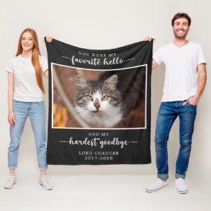 Pet Memorial Loss Sympathy Hardest Goodbye Photo Fleece Blanket