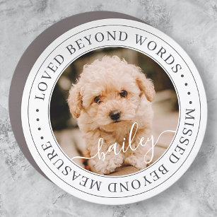 Pet Memorial Loved Beyond Words Elegant Chic Photo Car Magnet