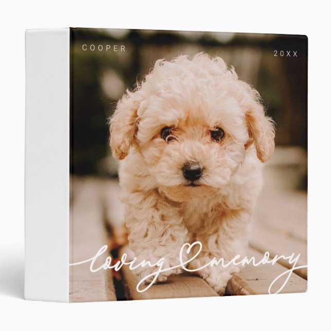 Pet Memorial Loving Memory Simple Modern Photo Binder (Front/Spine)