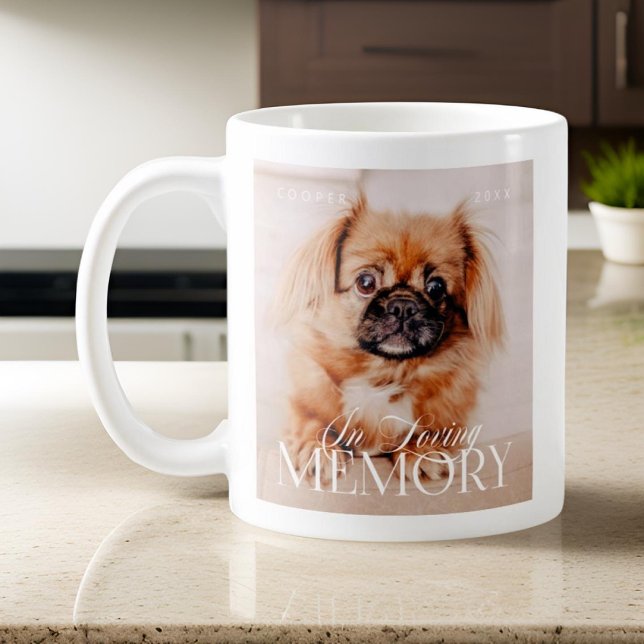 Pet Memorial Loving Memory Simple Modern Photo Coffee Mug (Creator Uploaded)