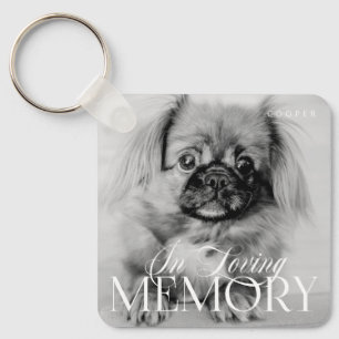 Pet Memorial Loving Memory Simple Modern Photo Keychain