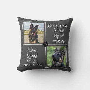 Pet Memorial Missed Beyond Measure Custom Photo Throw Pillow