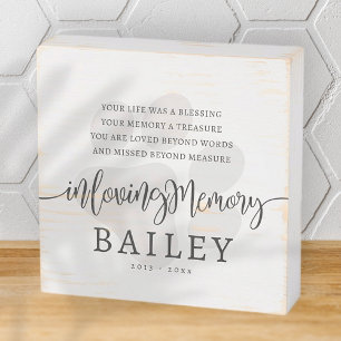 Pet Memorial Modern Elegant Simple Chic Paw Wooden Box Sign