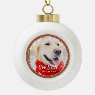 Pet Memorial Modern Frames Simple Photo Ceramic Ball Christmas Ornament