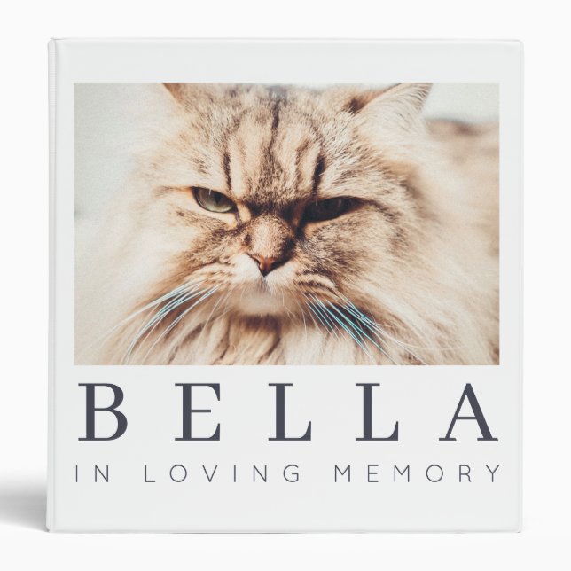 Pet Memorial Modern Simple Chic Family Photo Binder (Front)