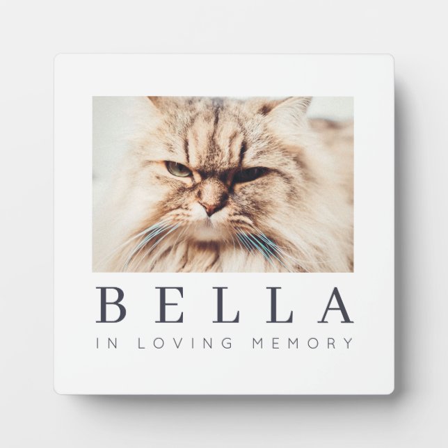 Pet Memorial Modern Simple Chic Family Photo Plaque (Front)