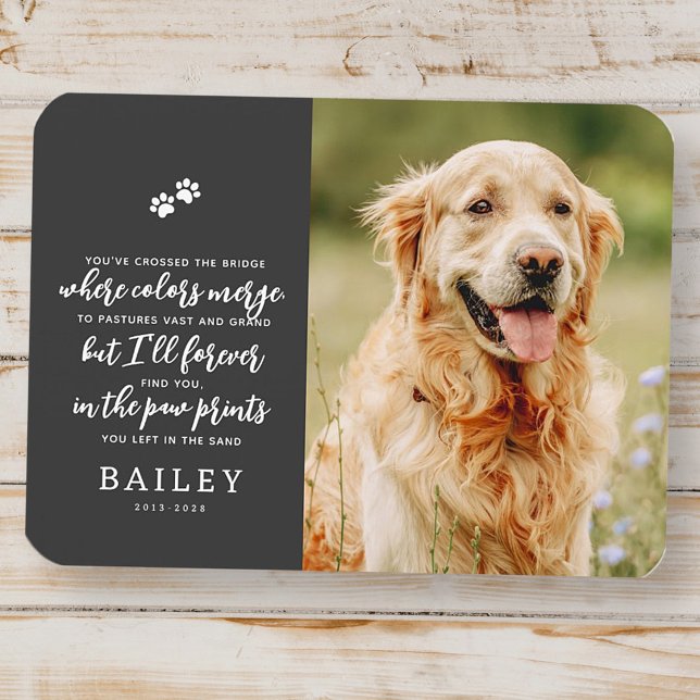 Pet Memorial Modern Simple Chic Poem Photo Magnet (Creator Uploaded)