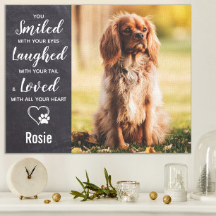 Pet Memorial Modern Simple Remembrance Dog Photo Canvas Print