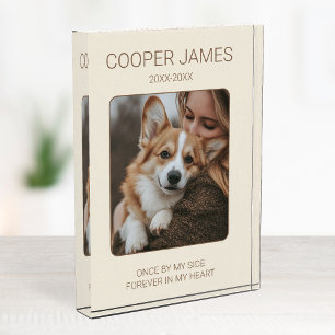 Pet Memorial Modern Simple Sympathy Keepsake Dog Photo Block