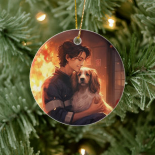 Pet Memorial Ornament,  Papillon Dog Mom Gift Ceramic Ornament