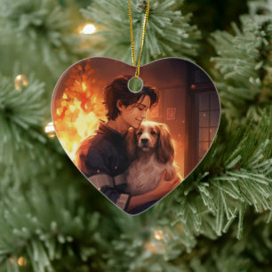 Pet Memorial Ornament,  Papillon Dog Mom Gift Ceramic Ornament