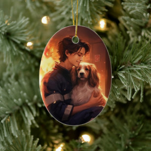 Pet Memorial Ornament,  Papillon Dog Mom Gift Ceramic Ornament