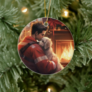 Pet Memorial Ornament,  Papillon Dog Mom Gift Ceramic Ornament