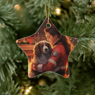 Pet Memorial Ornament, Papillon Dog Mom Gift Ceramic Ornament