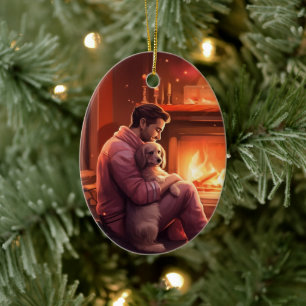 Pet Memorial Ornament,  Papillon Dog Mom Gift Ceramic Ornament