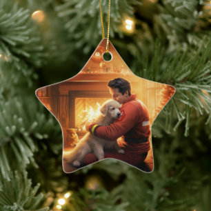 Pet Memorial Ornament, Papillon Dog Mom Gift Ceramic Ornament