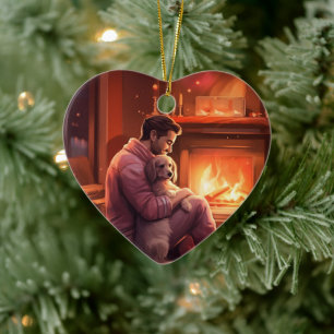 Pet Memorial Ornament,  Papillon Dog Mom Gift Ceramic Ornament