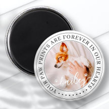 Pet Memorial Paw Prints Hearts Elegant Chic Photo